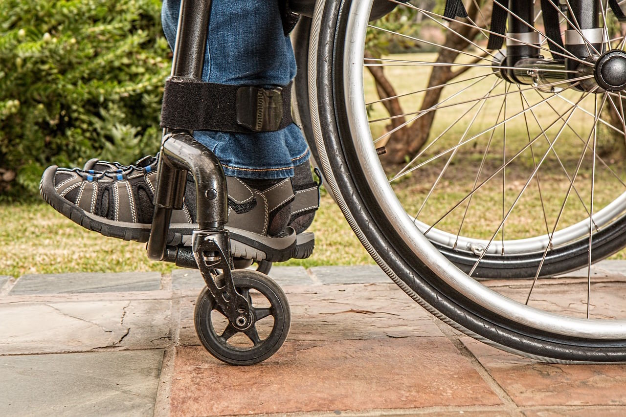 sitting in a wheelchair